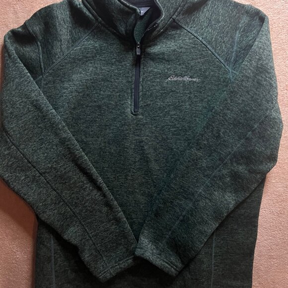 Eddie‎ Bauer Men XL Green Radiator Fleece 1/4 Zip Pullover Jacket Outerwear - Picture 1 of 8